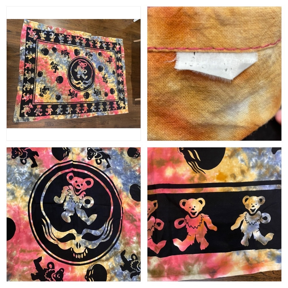 Vtg 90s Grateful Dead XL wall tapestry/beach blanket 56x75